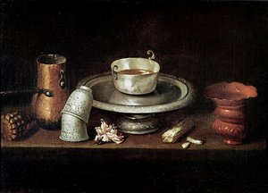 Nature morte avec un bol de chocolat, ou Petit déjeuner au chocolat, c.1640